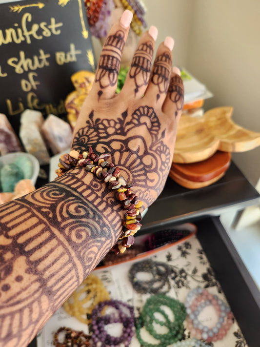 Mookaite Jasper Chip Bracelet