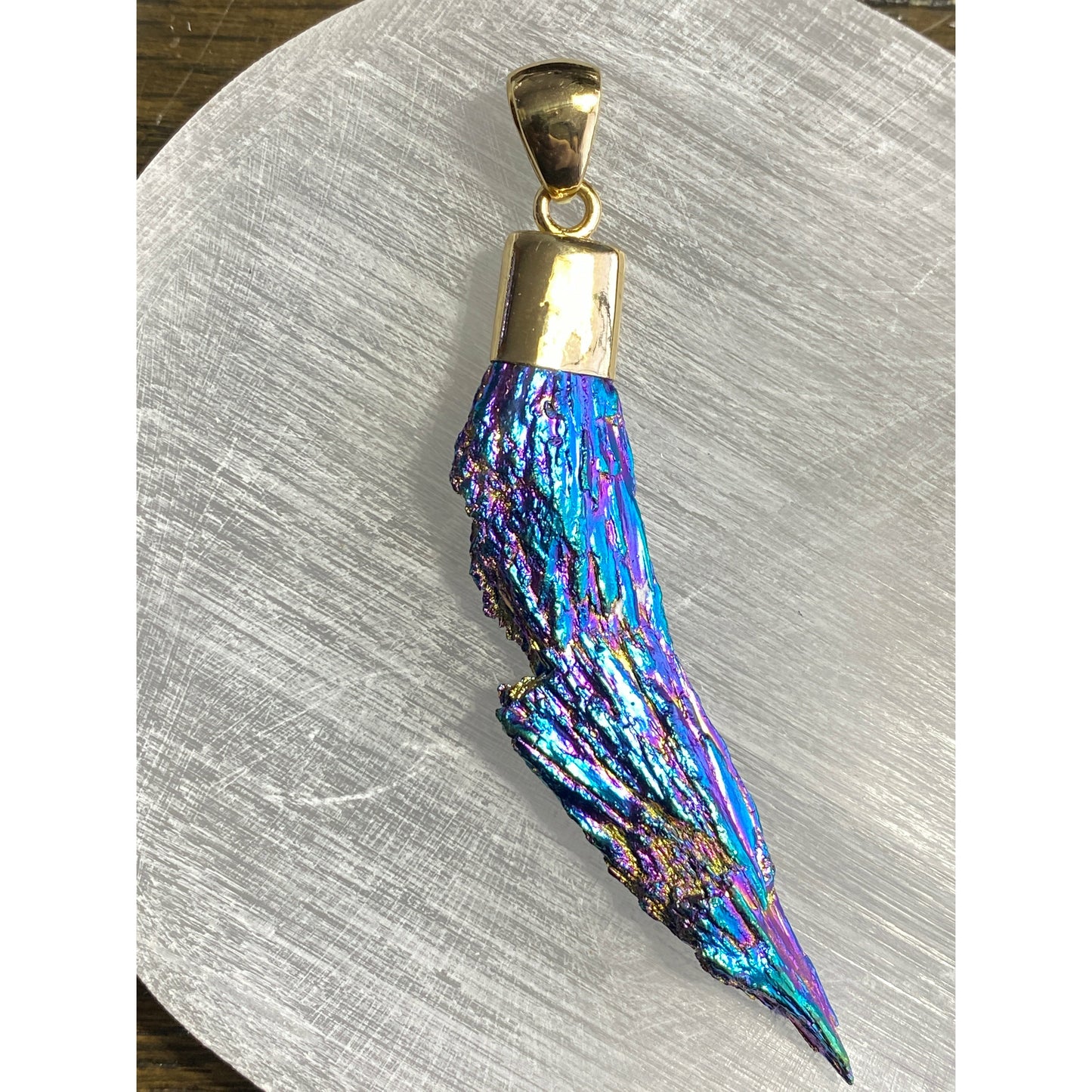 Titanium Aura Black Tourmaline Pendant
