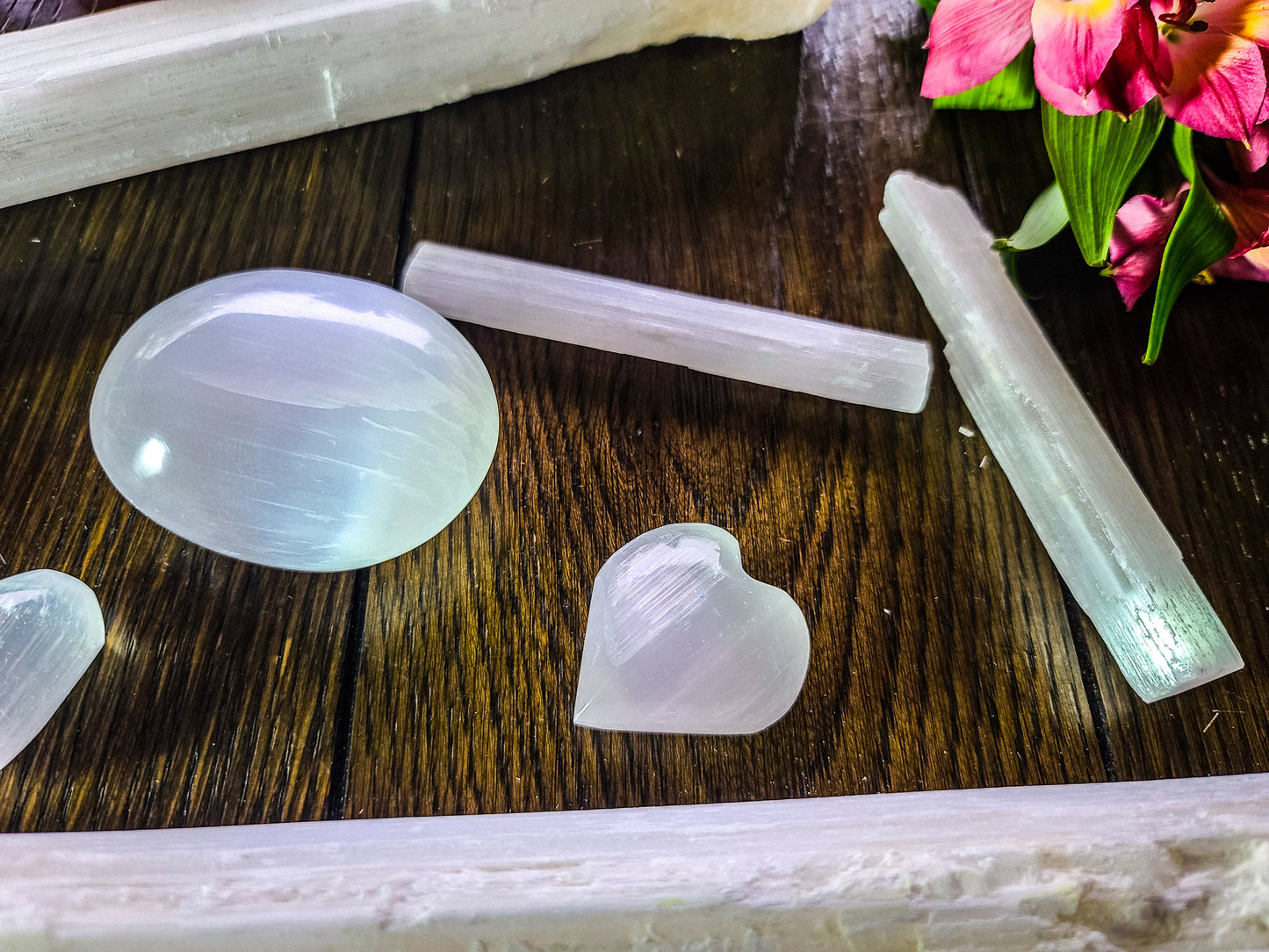 Selenite Palm Stone