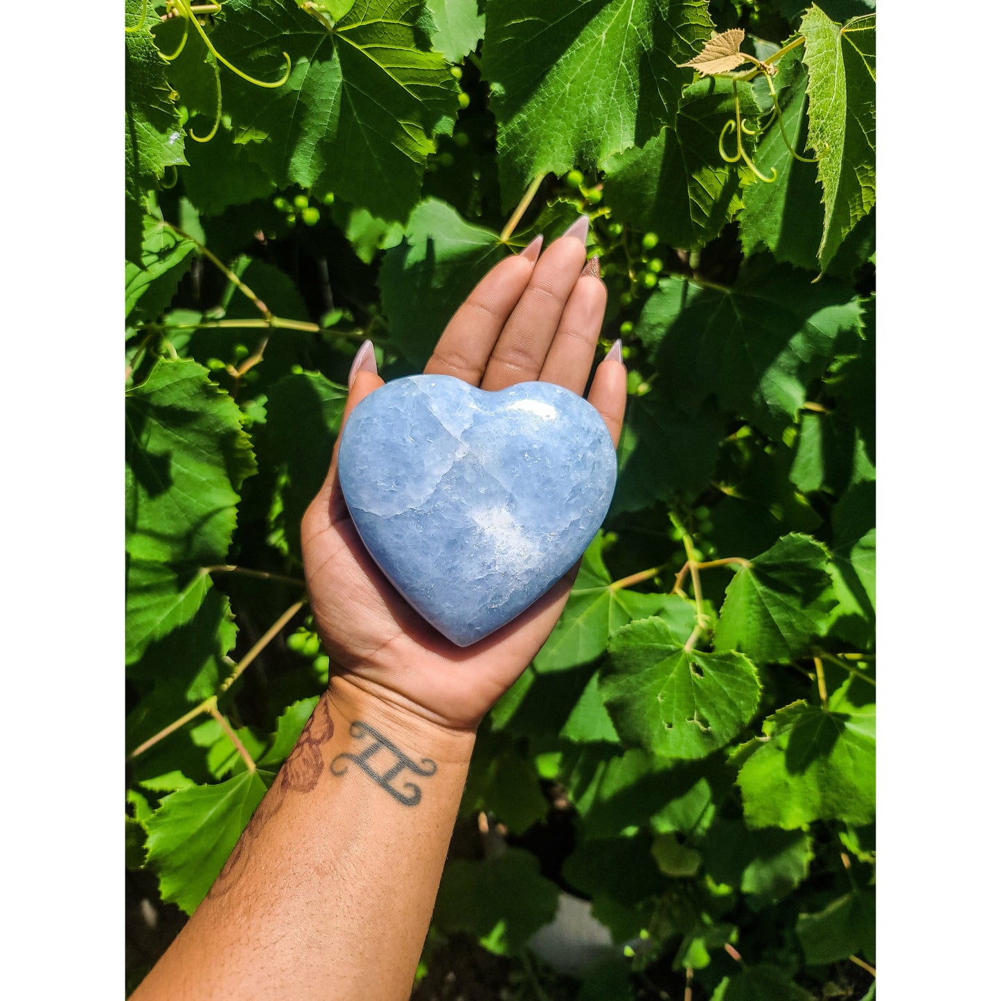 Blue Calcite Hearts