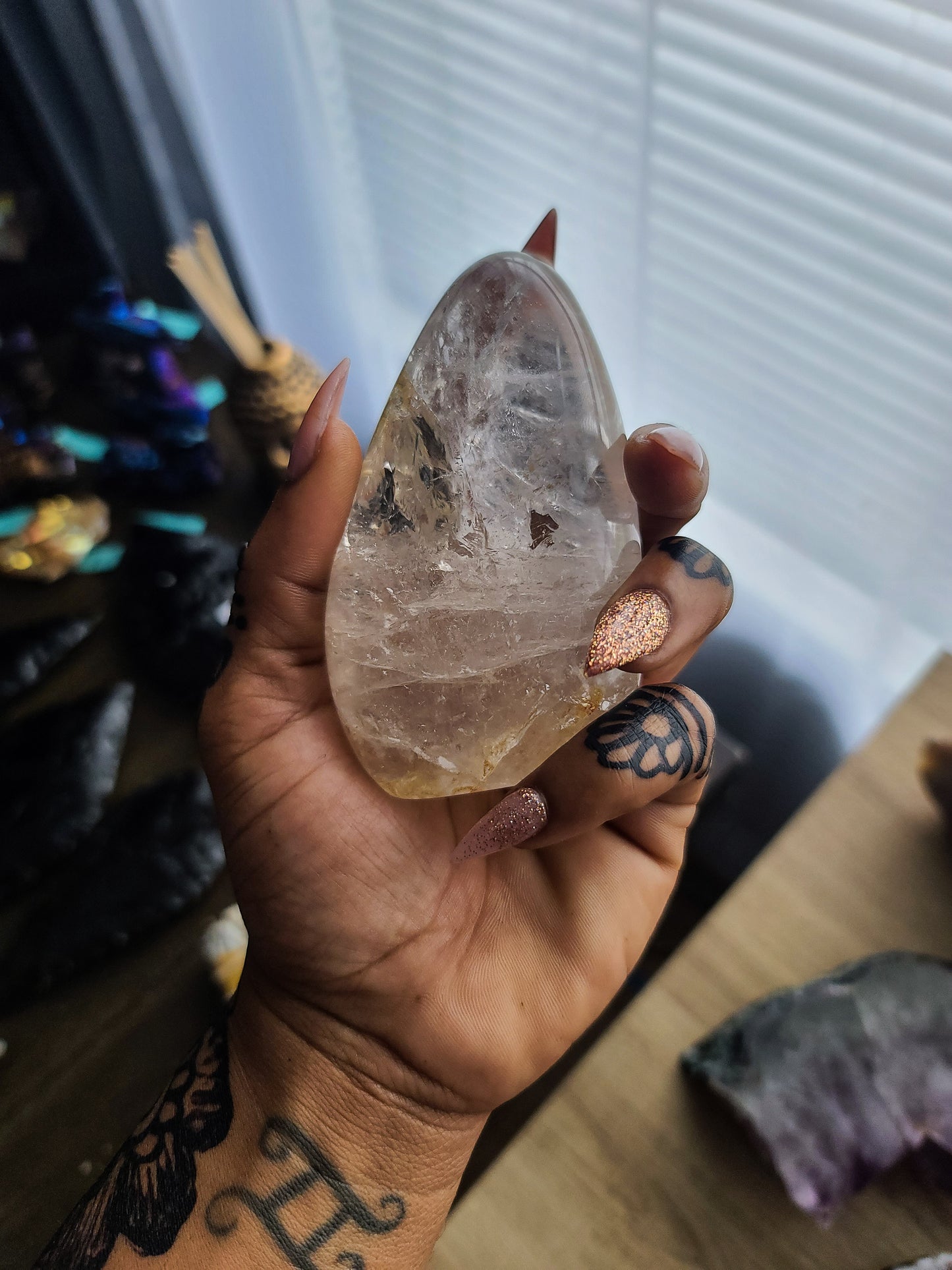 Clear Quartz Palm Stone