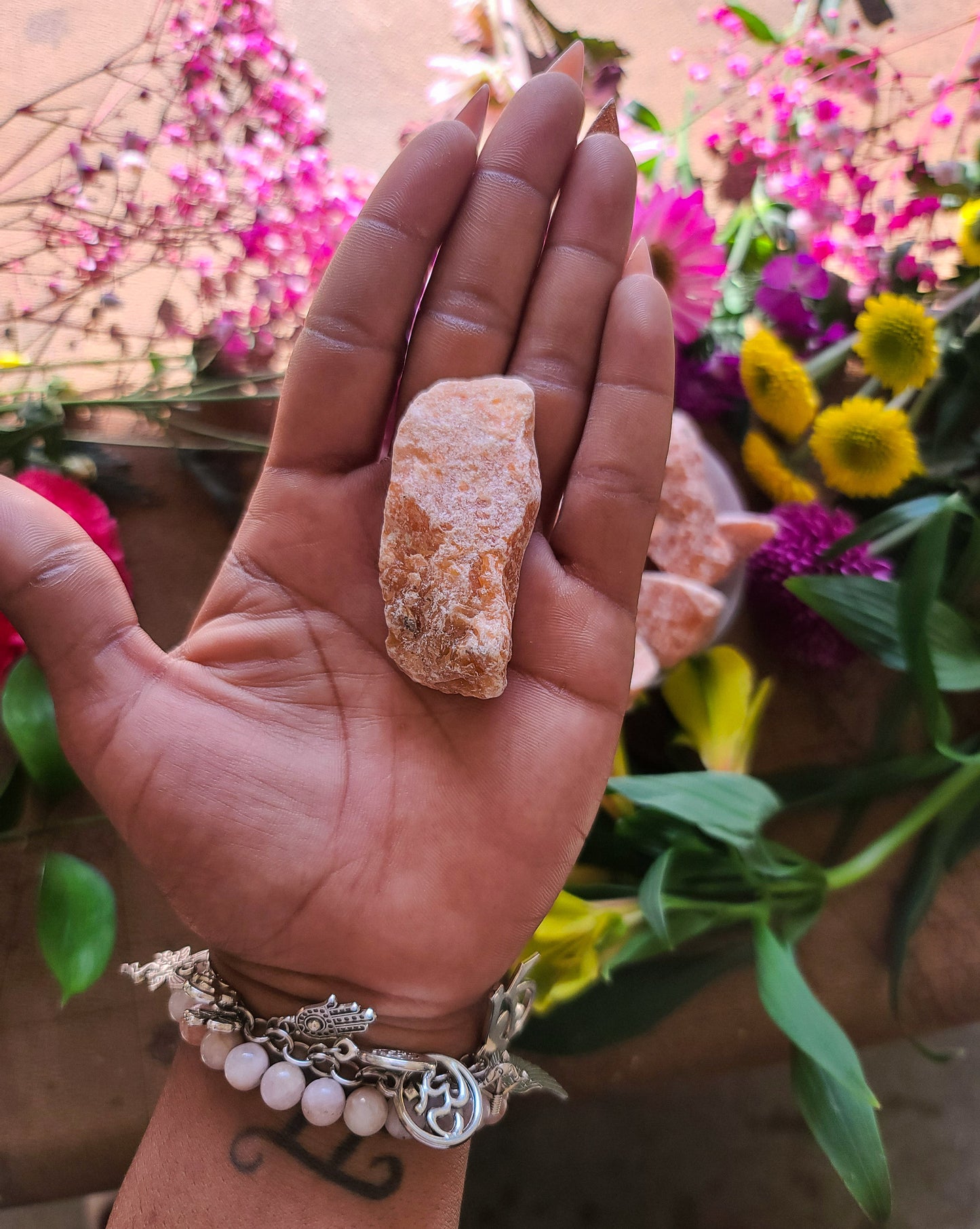 Natural Raw Orange Calcite