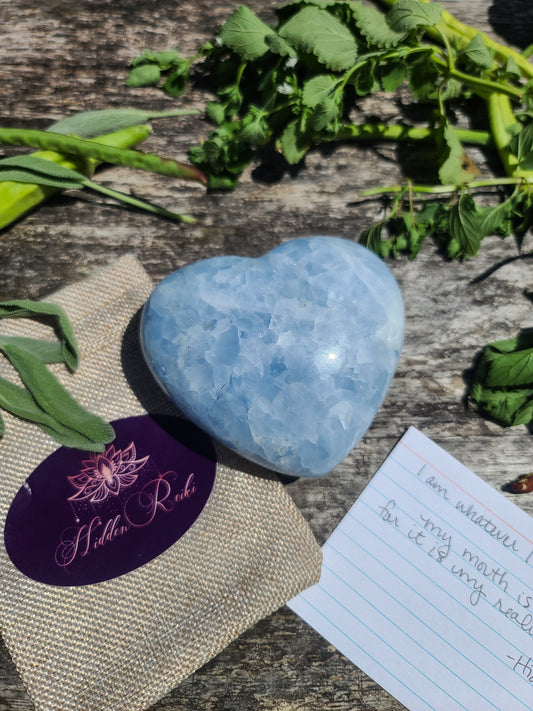 Blue Calcite Hearts