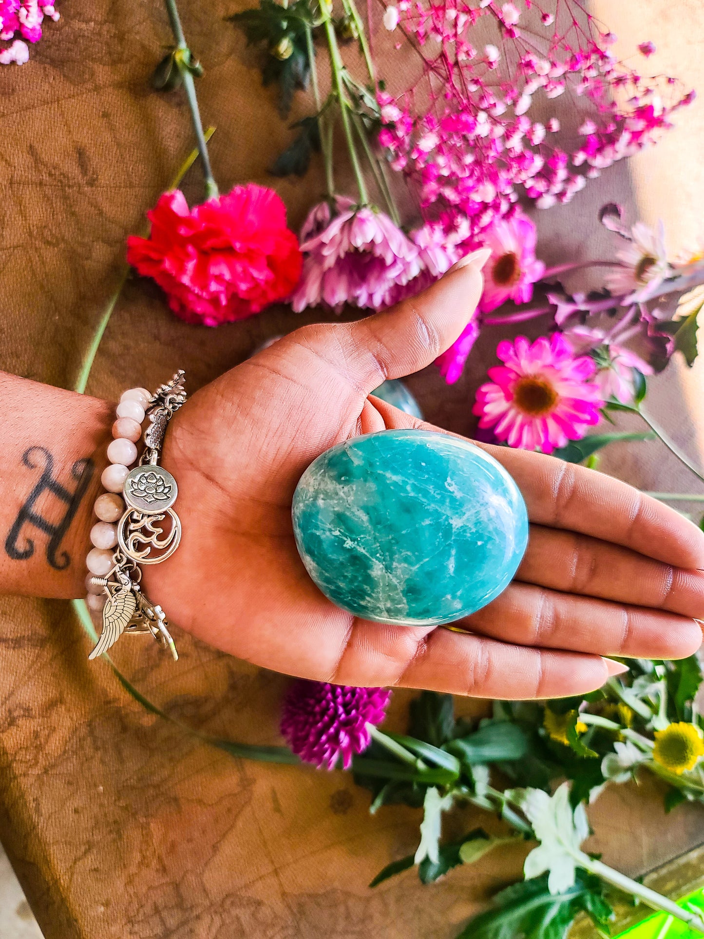 Amazonite Palm Stone