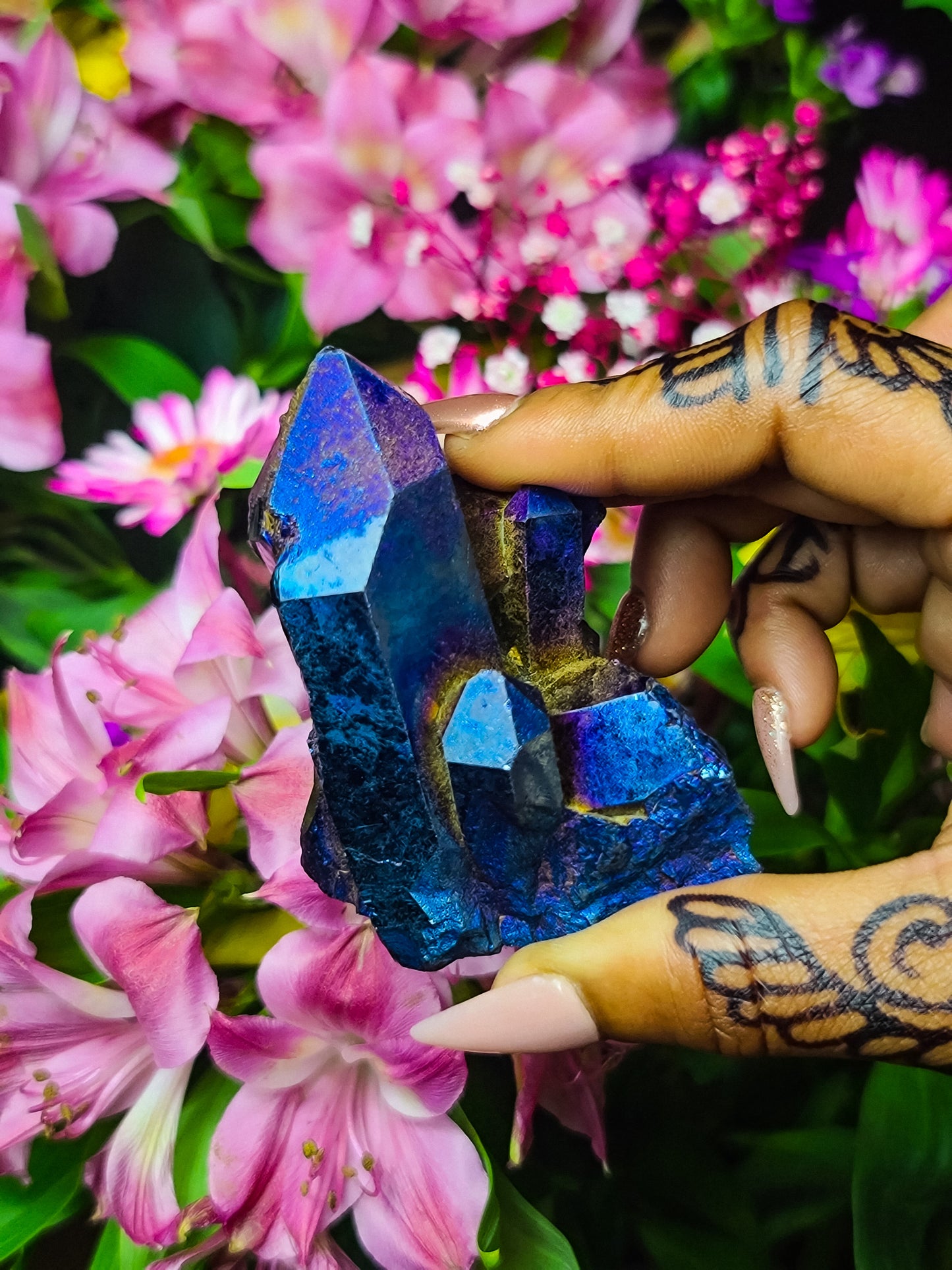 Titanium Aura Quartz Points