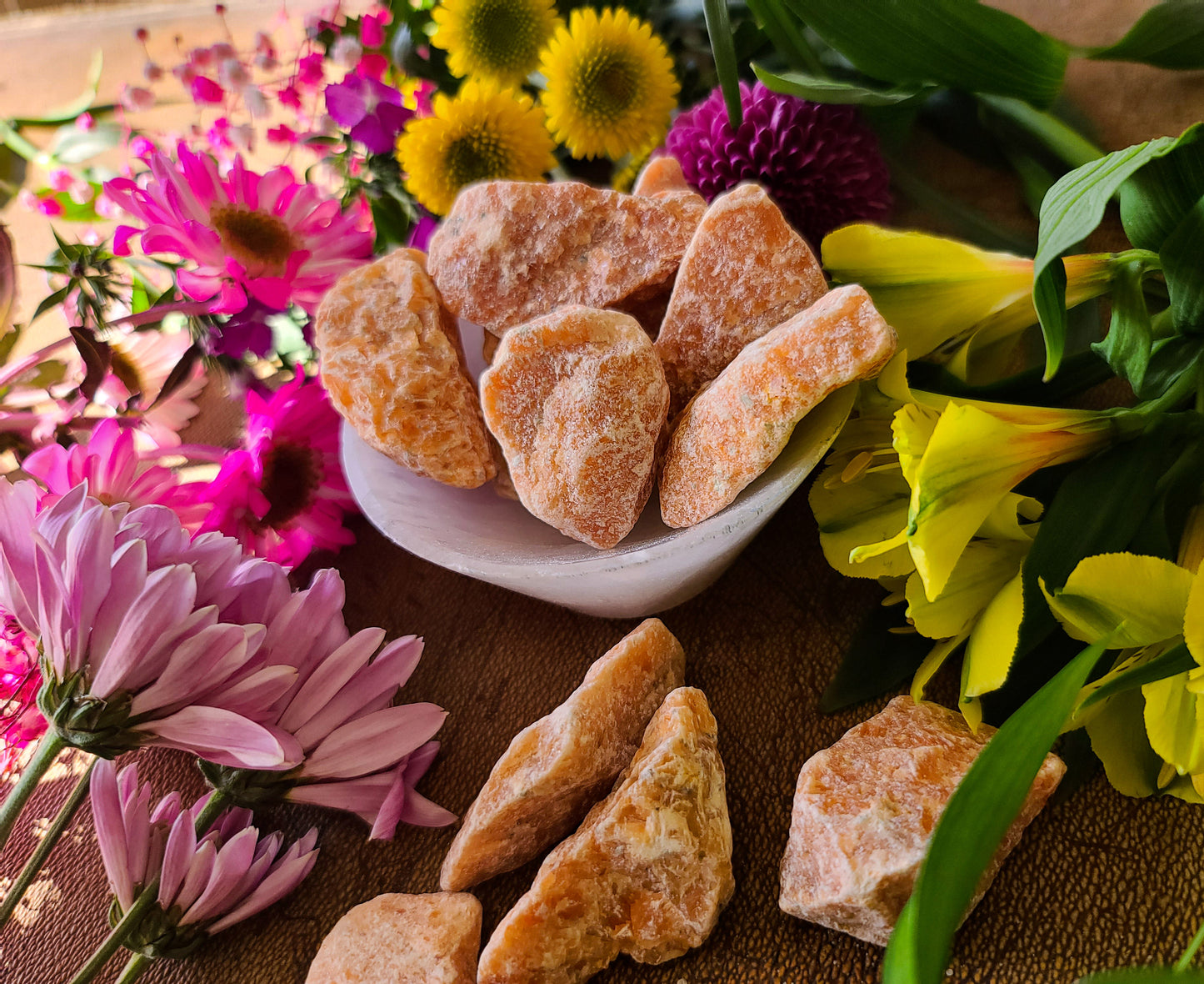 Natural Raw Orange Calcite