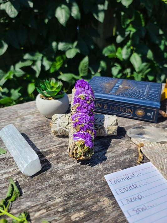 Purple Sinuata White Sage Smudge Stick
